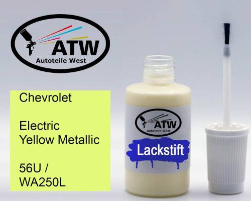 Chevrolet, Electric Yellow Metallic, 56U / WA250L: 20ml Lackstift, von ATW Autoteile West.